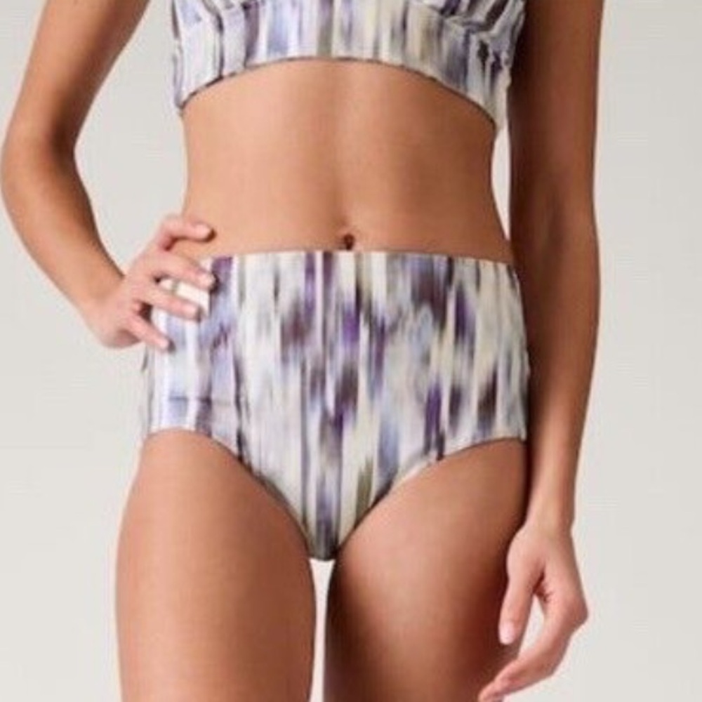 Athleta Clean Full Swim Bottom in Grey Abstract Size XL NWT